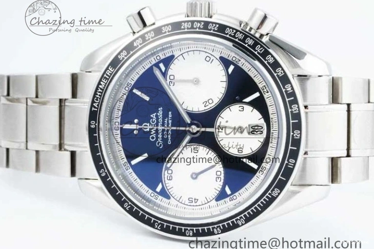 0403 Speedmaster Racing Master SS HKF Best Edition Black White Dial on SS Bracelet A Upgraded 7807